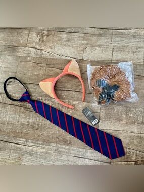 Zootopia Nick Wilde Costume Accessory Set Fox Ears Tail Tie Makeup One Size